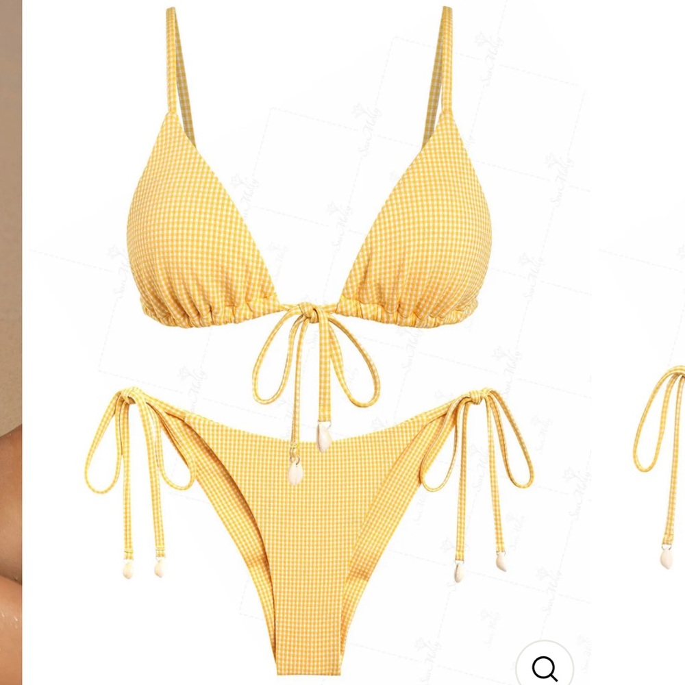 Yellow Gingham Bikini Set